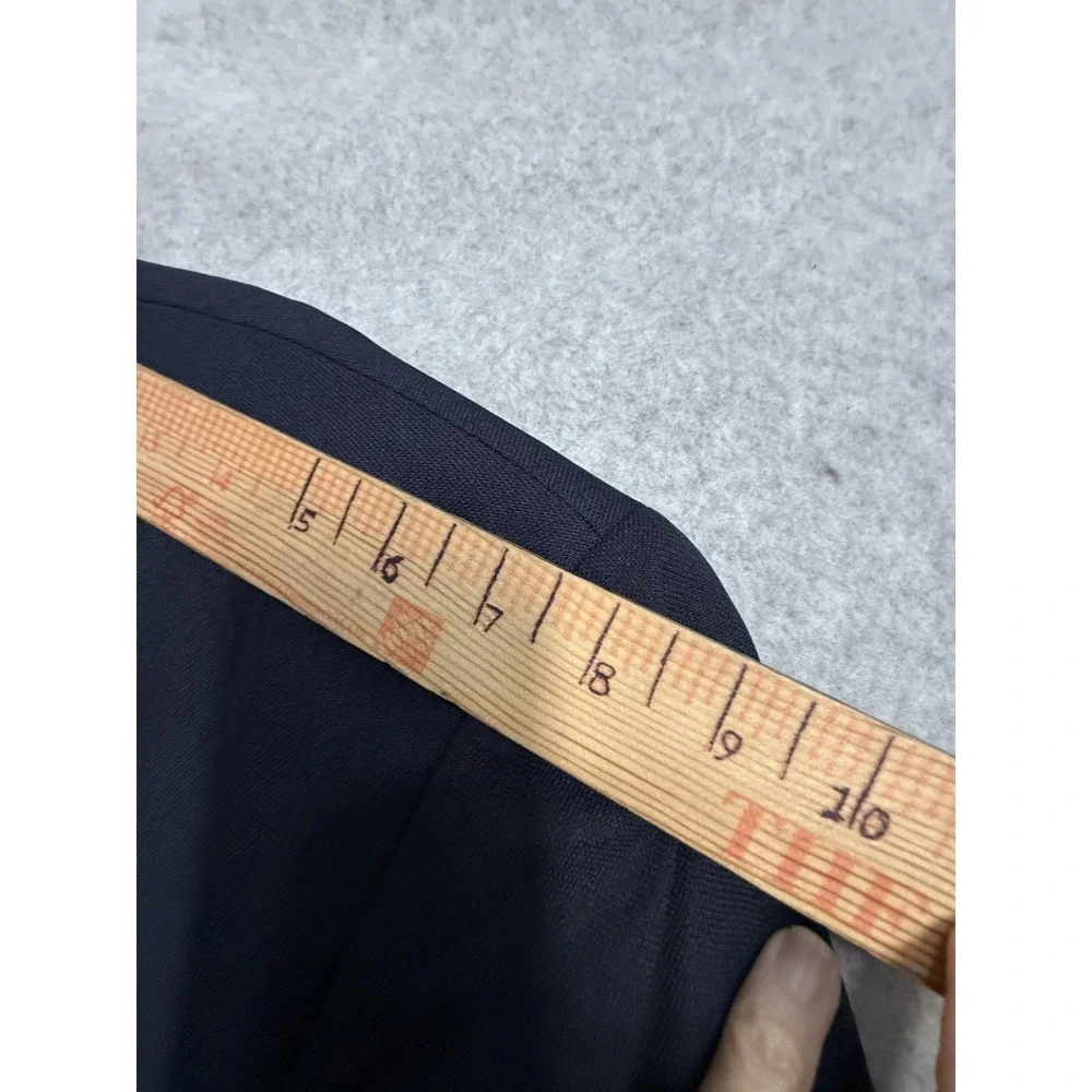 Haband Suit Mens 48L 43x32 Navy Tan Polyester Wool 2 Piece Jacket Pants‎ Classic